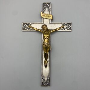 Vintage Convent Crucifix Holy Cross INRI Catholic Italian Wall Hanging